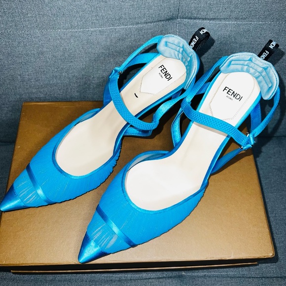 Sold-Fendi Colibri Ruched Slingback Pumps (NWT)! - Picture 11 of 14